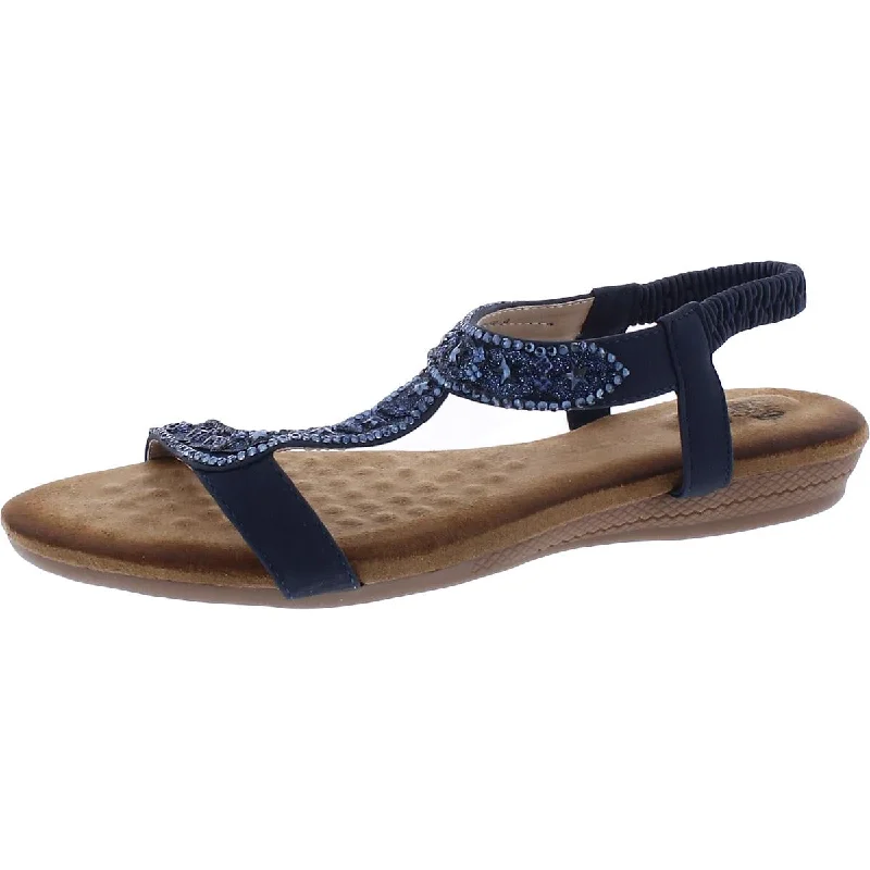 Street-Style Slip-Ons GC Shoes Womens Resa Cushioned Footbed Stretch Slingback Sandals