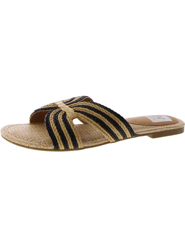 Summer Fashion Geeya Womens Textured Slip-On Slide Sandals