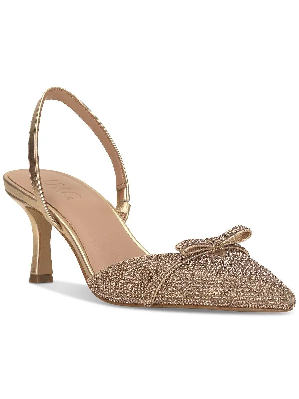 Valentine's Special Gelsey Womens Embellished Ankle Strap Slingback Heels