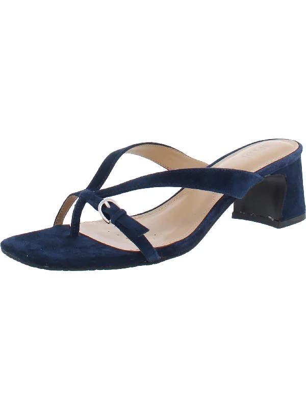 Seasonal Trends Glam Womens Kidsuede Thong Heels