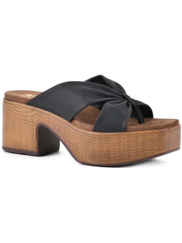 Comfortable Urban Shoes Glamming Womens Faux Leather Casual Slide Sandals