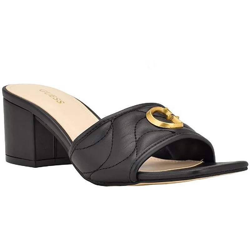Breathable Shoes Guess Womens ULLIY Faux Leather Mule Sandals