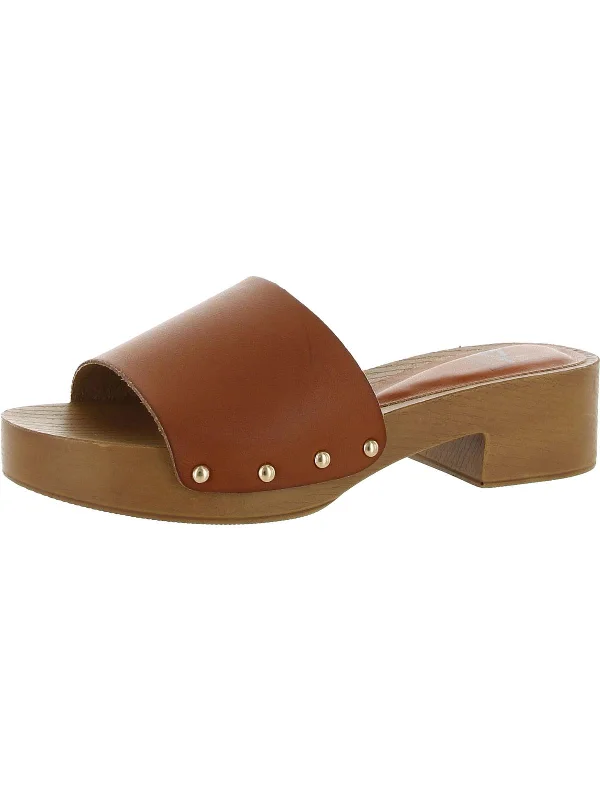 Stylish Shoe Discounts Heidii Womens Faux Leather Slip-On Block Heel