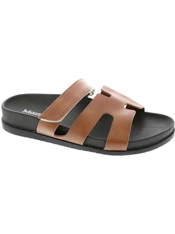 Stylish Deals Hope Womens Faux Leather Slip-On Slide Sandals