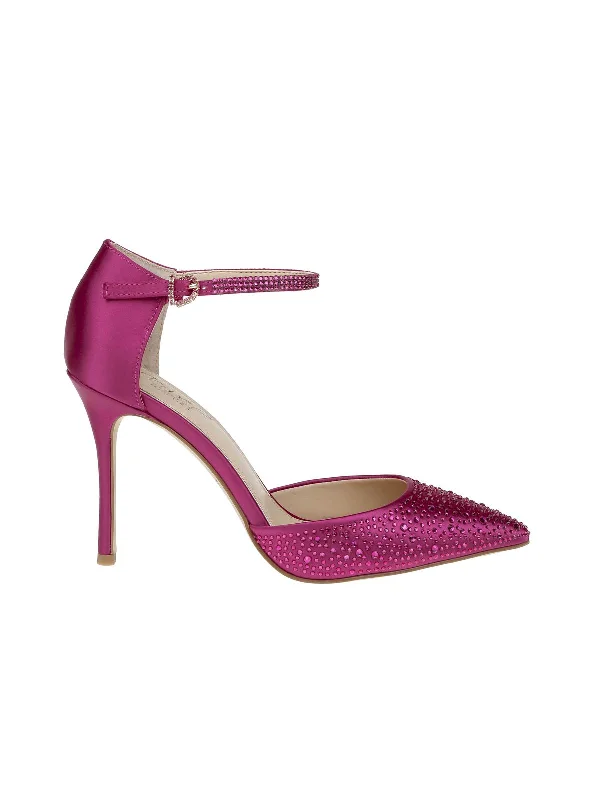 Unbeatable Deals Jailene Womens Satin Rhinestone Pointed Toe Heels