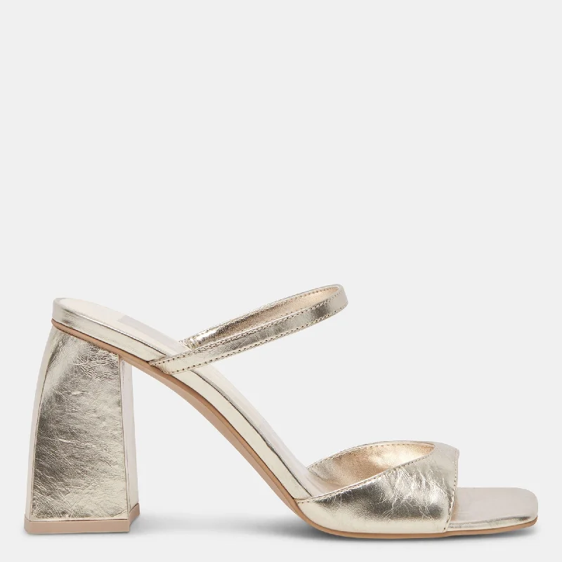 Unleash Your Trendy Side JEMMY HEELS LIGHT GOLD CRINKLE PATENT