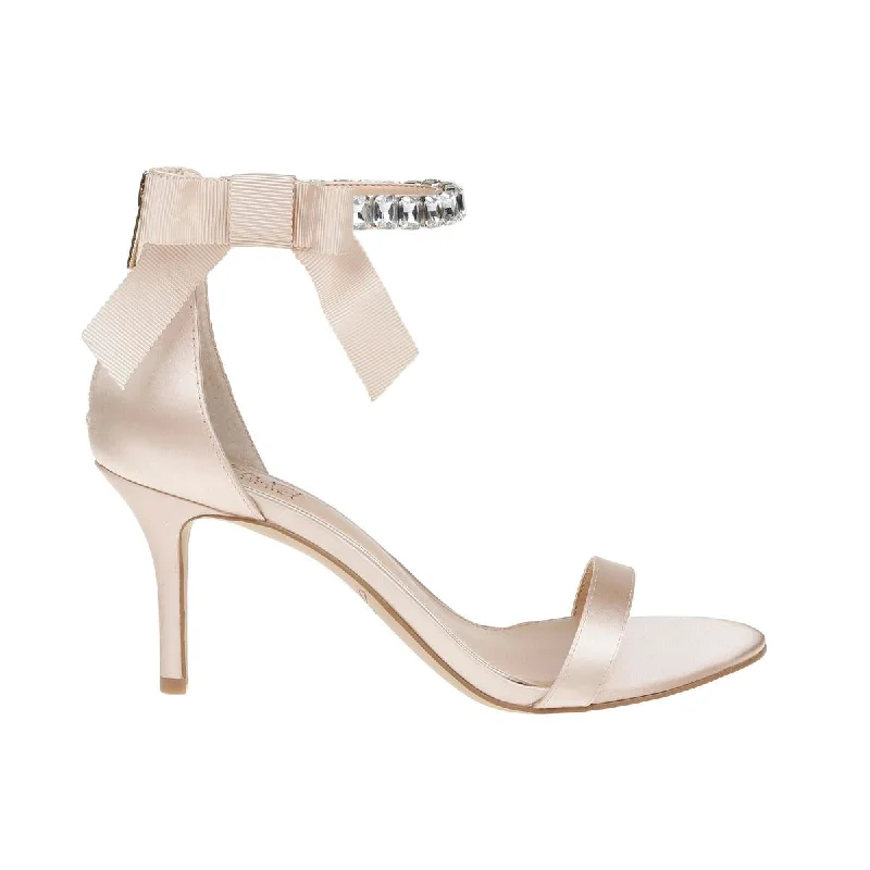 Insane Discount Onslaught Jewel Badgley Mischka Womens JAYNE Satin Embellished Evening Sandals