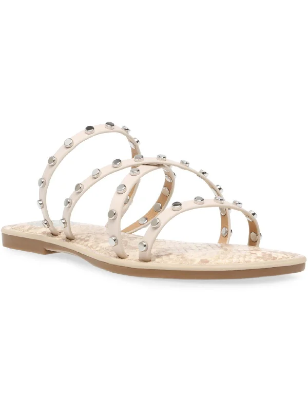 All-Day Comfort Shoes Jillen Womens Faux Leather Slip On Slide Sandals
