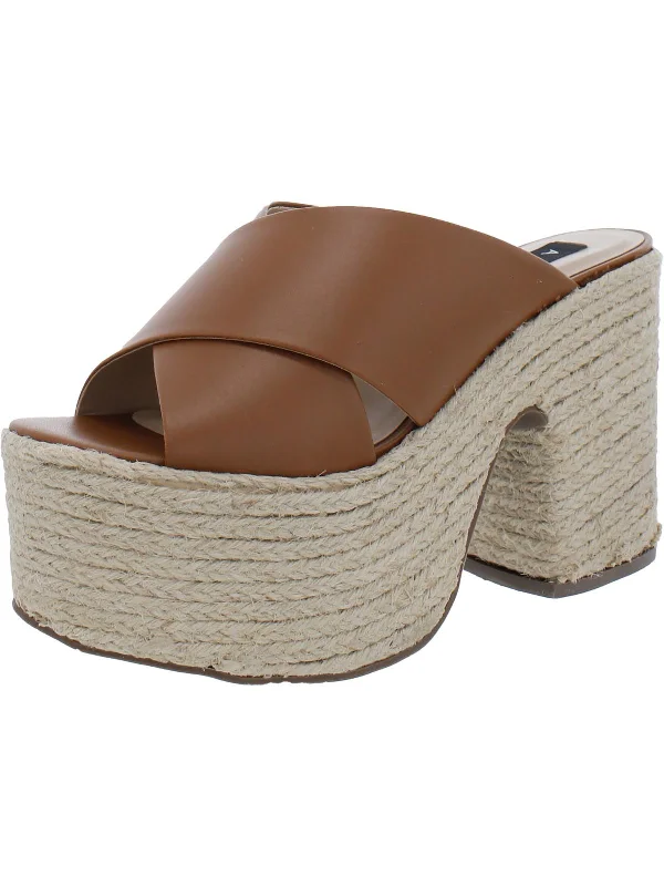 Women's Evening Shoes July Womens Leather Platform Block Heels
