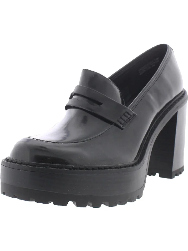 Comfortable Office Shoes Kassidy Womens Chain Lug Sole Loafer Heels