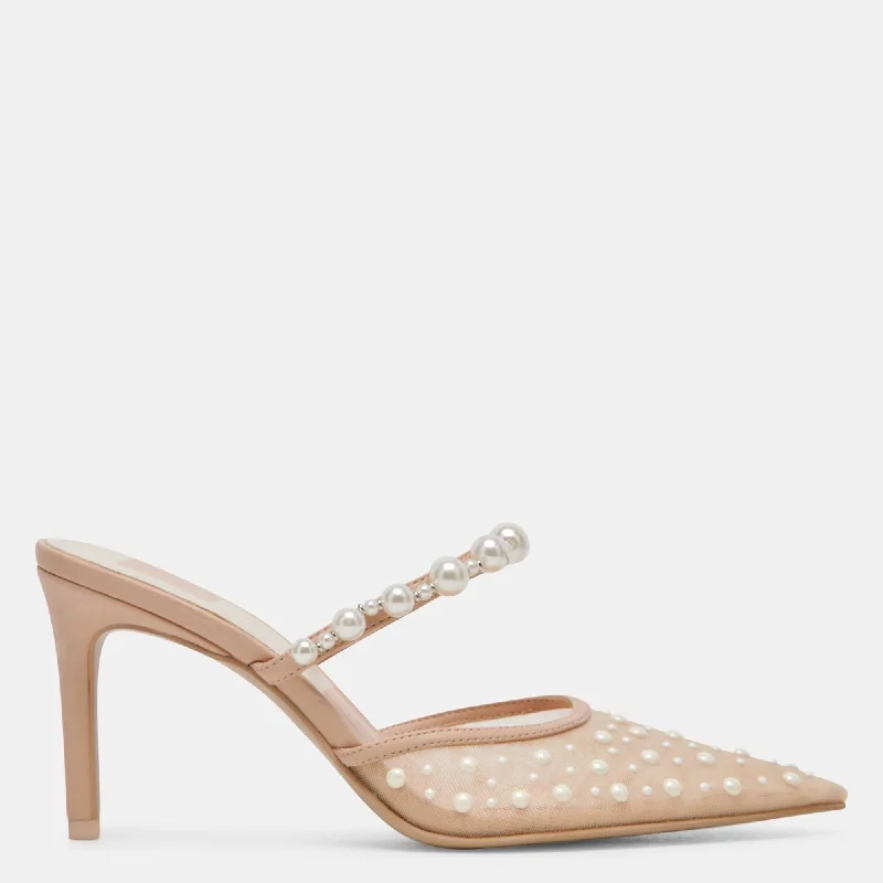 Statement Boots Offer Katik Pearl Heels Blush Mesh