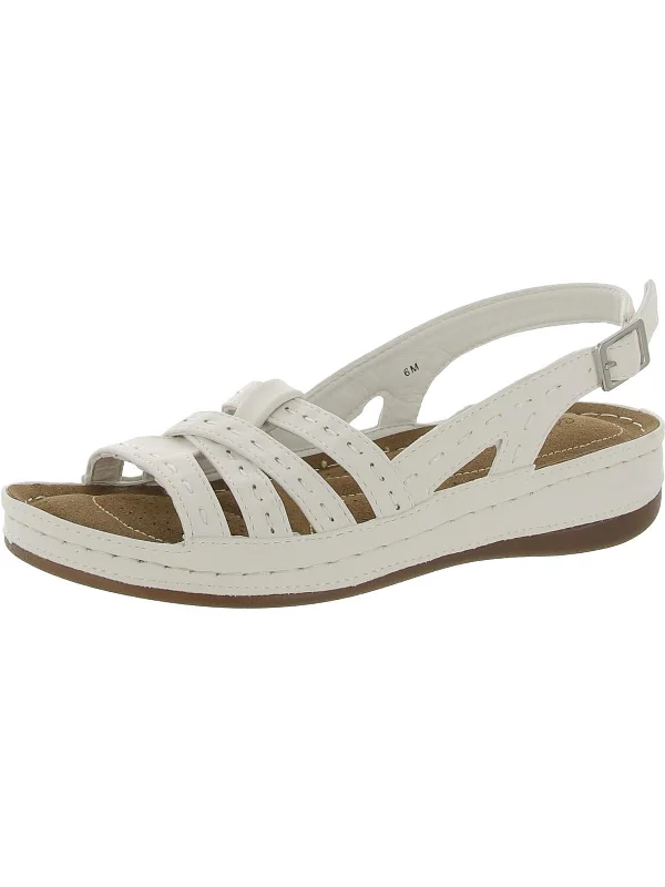 Boutique Styles Kehlani Womens Faux Leather Strappy Slingback Sandals
