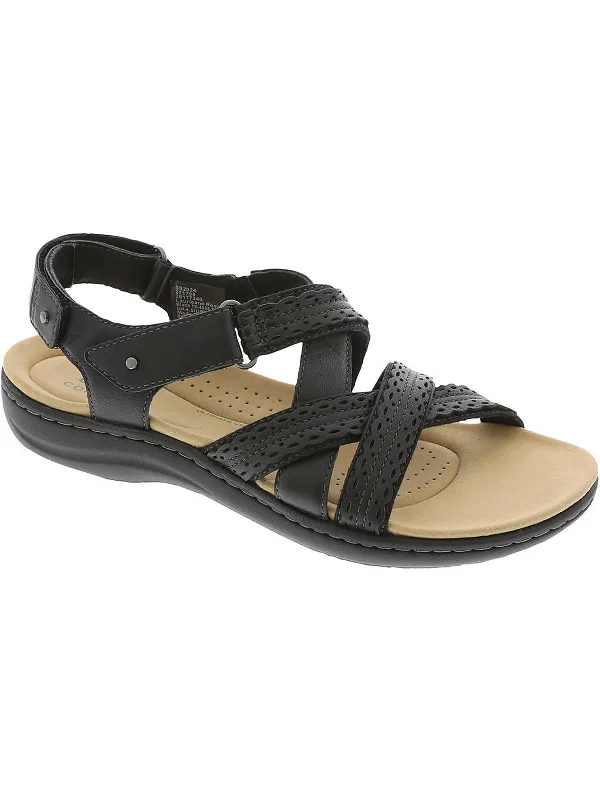 Weekend Exclusive Laurieann Rena Womens Leather Criss-Cross Slingback Sandals