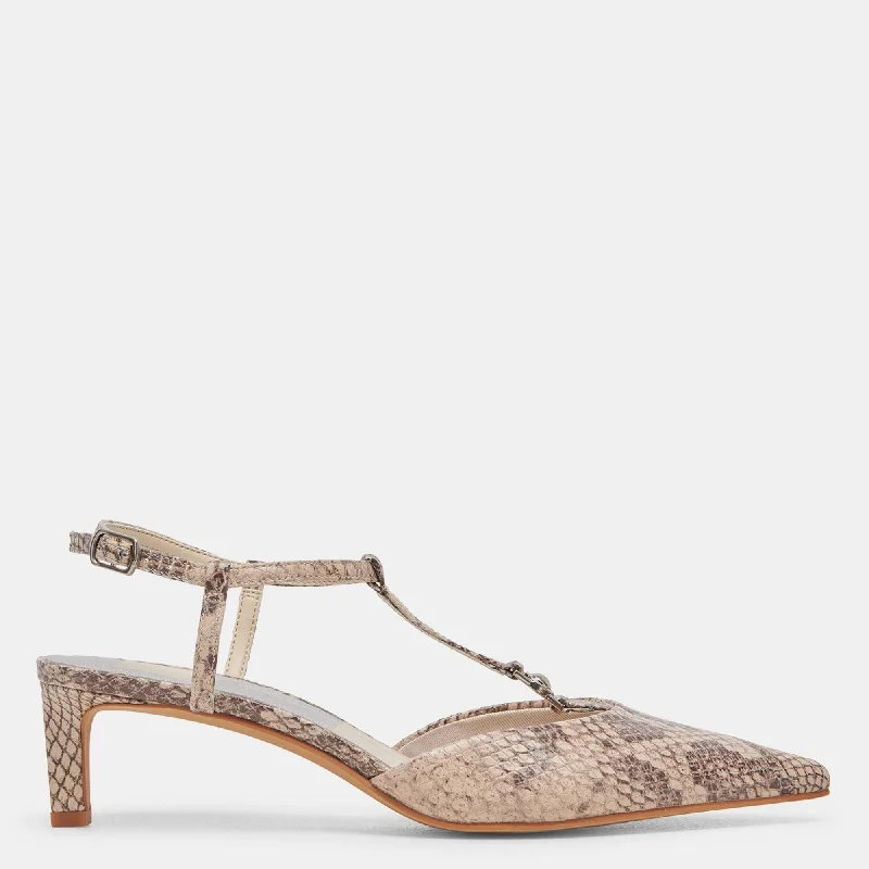 Casual Slip-Ons Promotion Lavon Heels Sand Snake Embossed