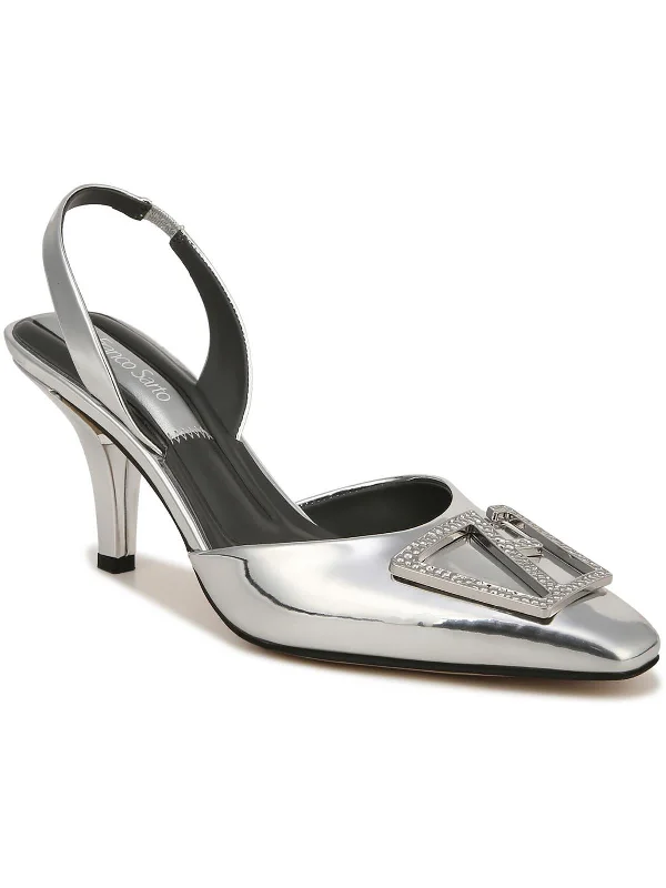 Best Women's Shoe Deals Leigha Womens Metallic Embellished Slingback Heels