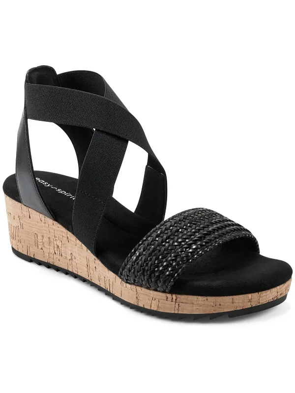Stylish Savings Lorena Womens Leather Woven Slingback Sandals