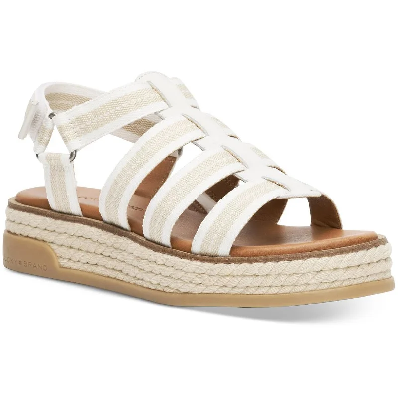 Daily Deals Lucky Brand Womens Emliey Strappy Slingback Flatform Sandals