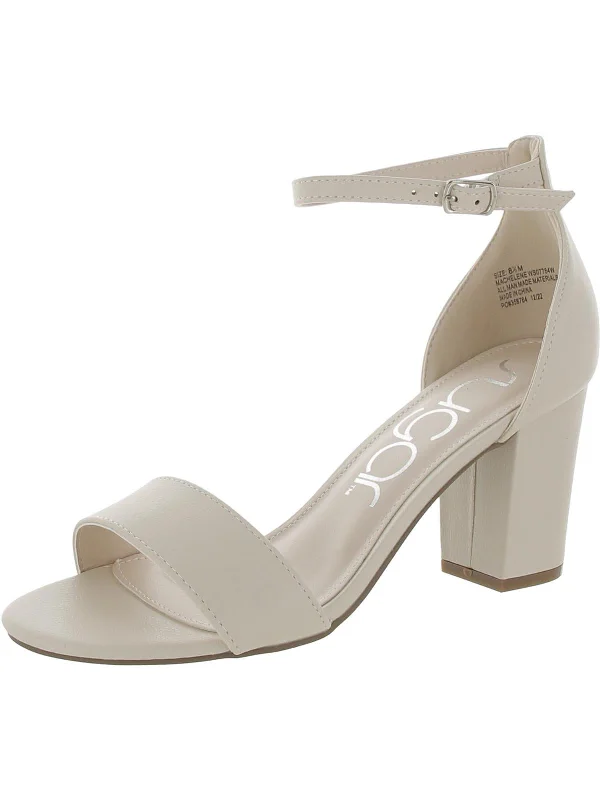 Elegant Women's Heels Machelene Womens Faux Leather Almond Toe Block Heels