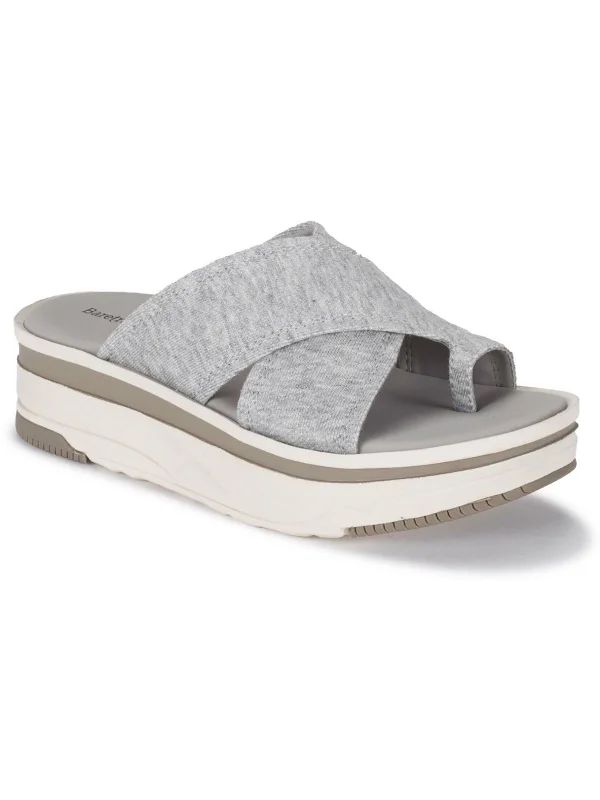 Bold Fashion Sales Maggey Womens Denim Toe Loop Slide Sandals