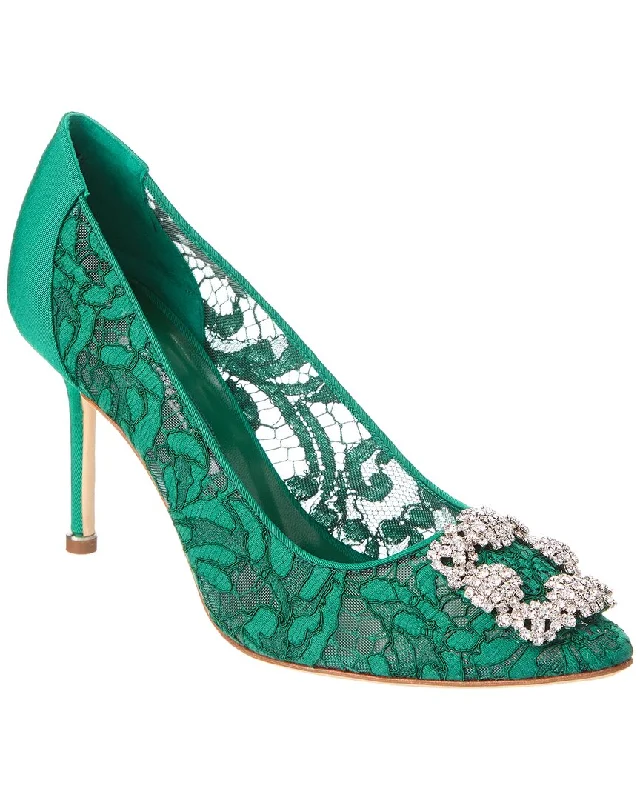 Vibrant Style Promotions Manolo Blahnik Hangisi 90 Lace Pump