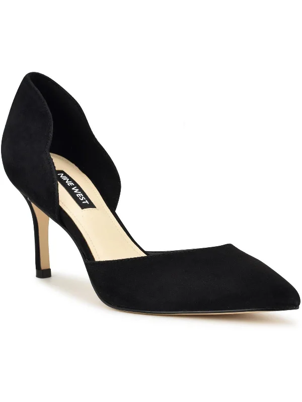 Elegant Evening Shoes Deal Mence Womens Suede Pointed Toe D'Orsay Heels