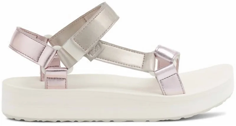 Comfortable Business Shoes Midform Univeral Shimmer Platform In Pearl Multi