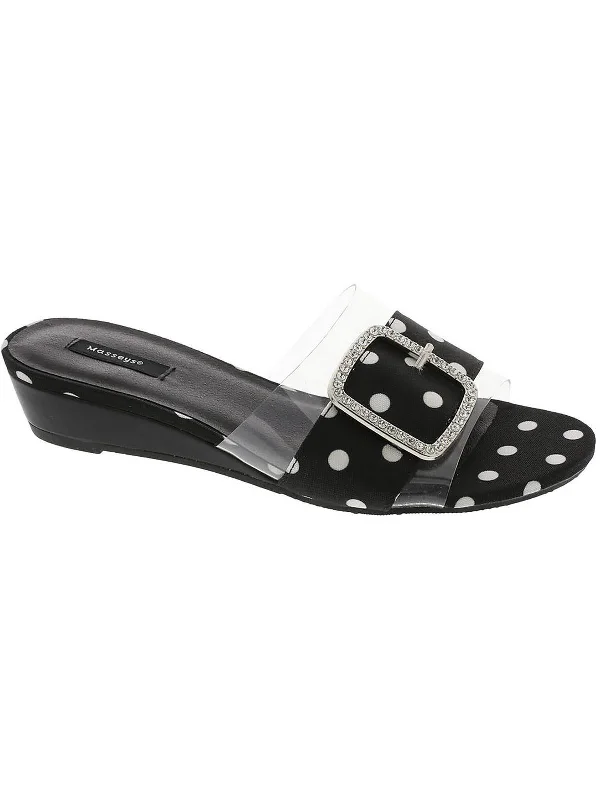 Discover Promotions Milan Womens Polka Dot Embellished Slide Sandals