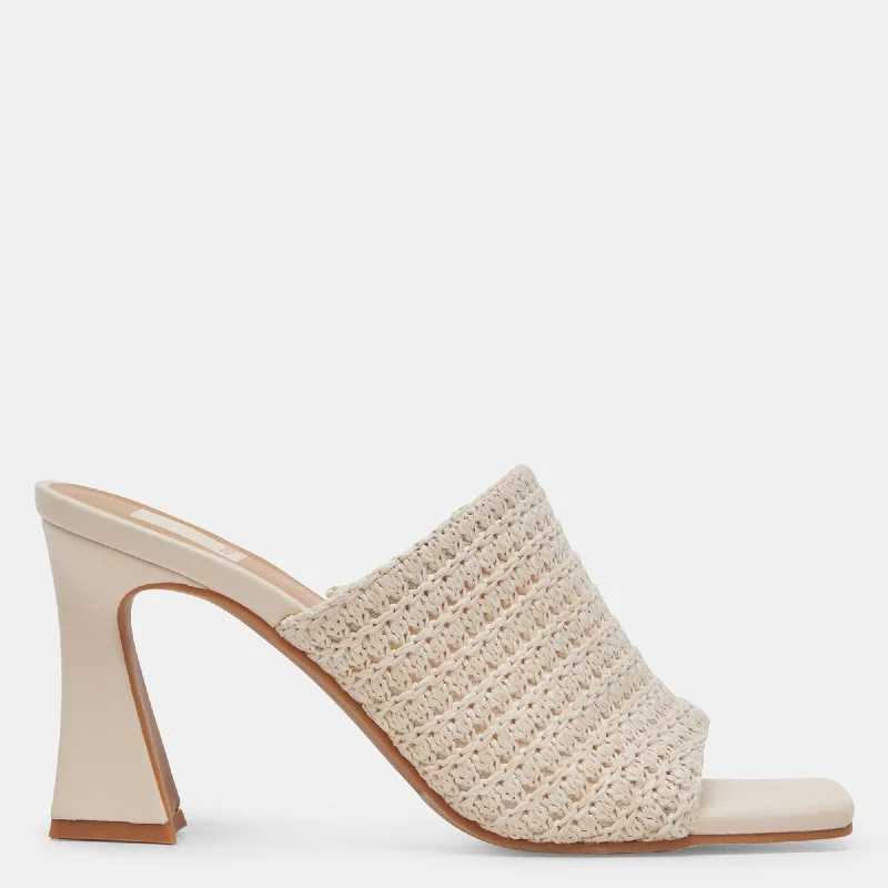 Travel-Friendly Footwear Promotion Novis Heels Cream Woven