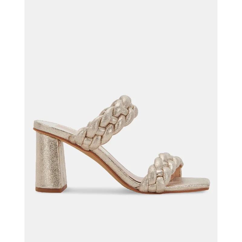 Chic Style, Always In Vogue PAILY HEELS LIGHT GOLD METALLIC STELLA SUEDE