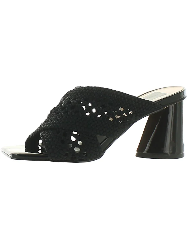 Women's Fashion-Forward Flats Patch Womens Square toe Slip-on Block Heels
