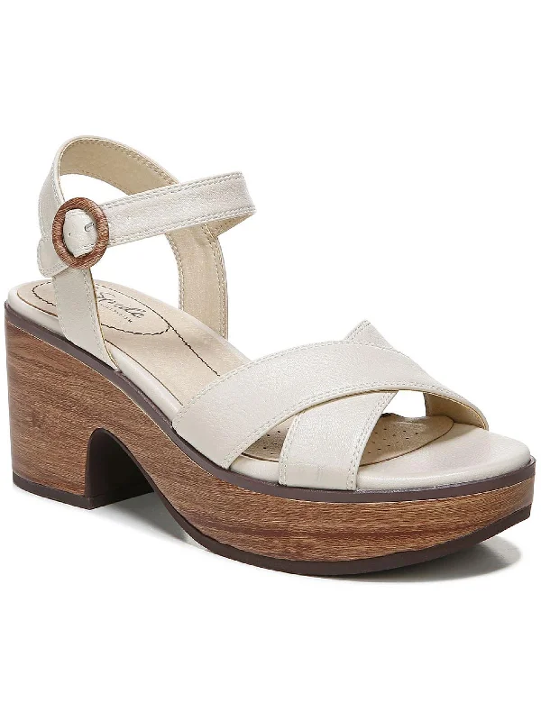 Statement Boots Offer Peachy Womens Cushioned Footbed Ankle Strap Heels