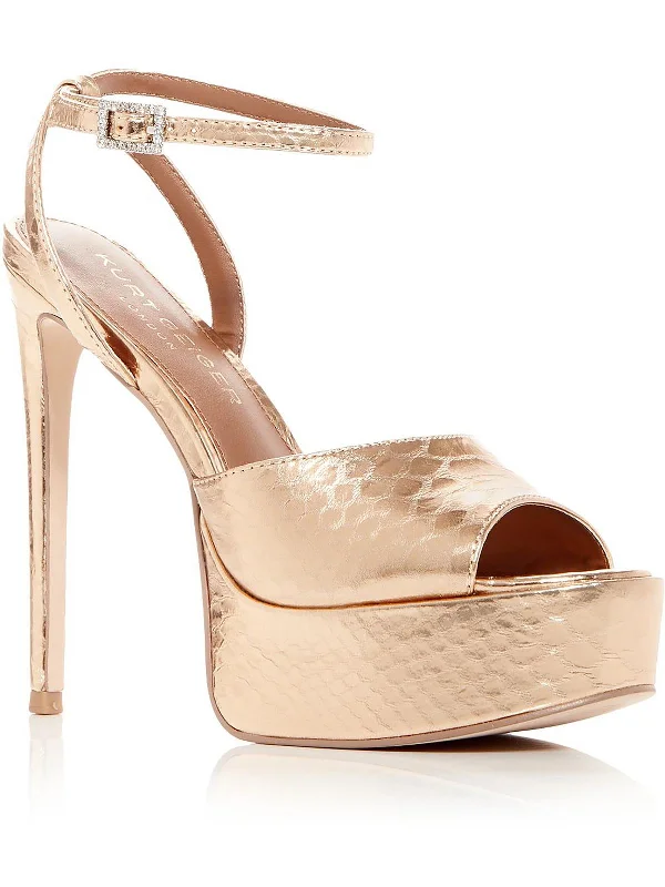 Walking Comfort Shoes PIERRA PEEP Womens Open Toe Stiletto Hele Ankle Strap