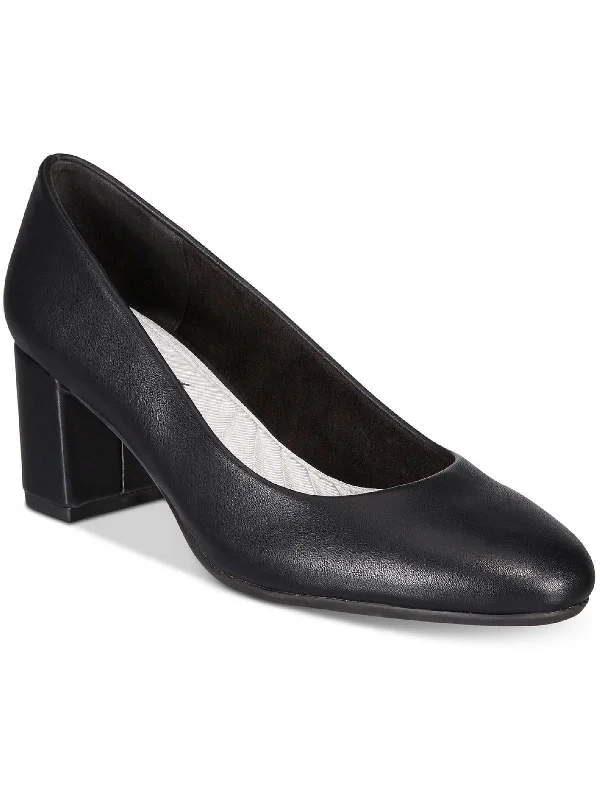Flexible Sole Shoes Sale Proper Womens Faux Leather Block Heel Pumps