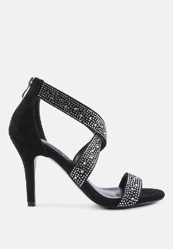 Sale Clearance queen bee rhinestone high heeled sandals