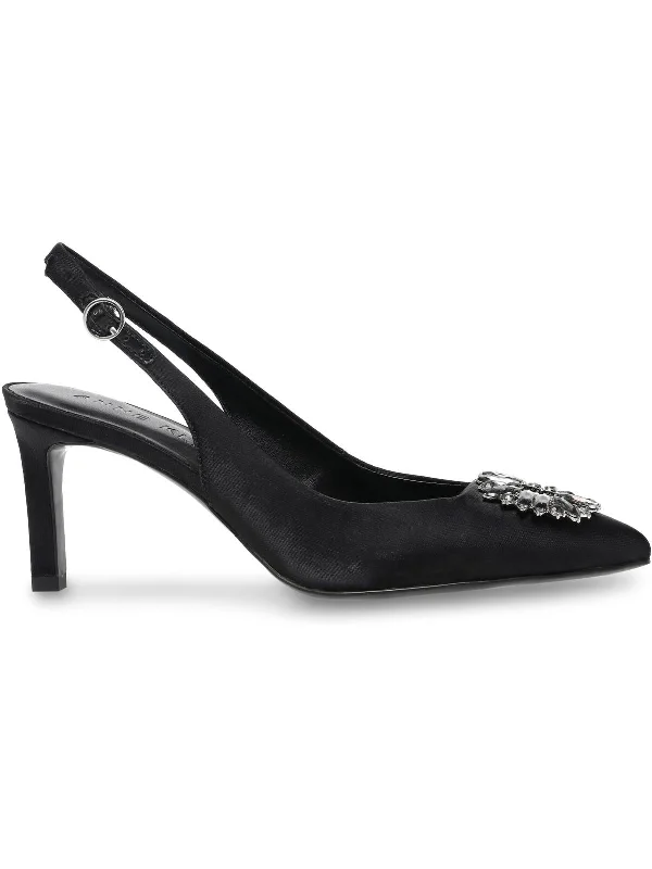 Fashion Essentials Rachela Womens Embellished Pointed toe Slingback Heels