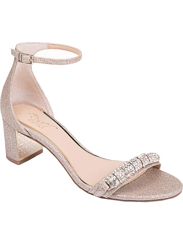 Budget-Friendly Fashion Ramsay Womens Glitter Open Toe Block Heels