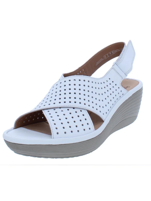 Final Sale Reedly Variel Womens Perforated Slingback Wedge Sandals