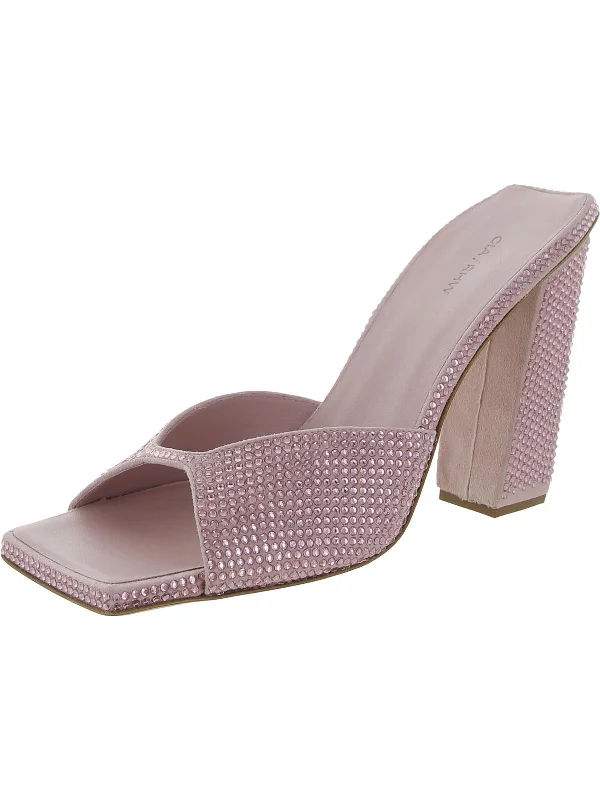 Limited-Time Shoe Deals Rosie 14 Strass Womens Suede Peep-Toe Slide Sandals
