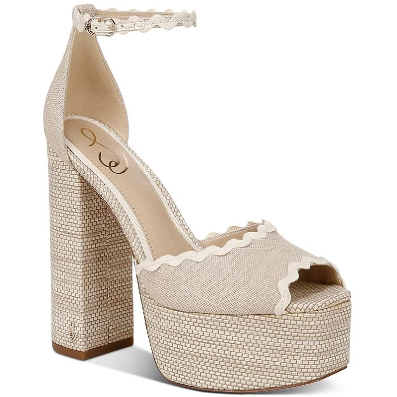 Fresh Styles, Fresh Deals Sam Edelman Womens Kori 2 Adjustable Peep Toe Block Heel