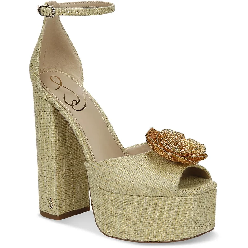 Exclusive Sale Sam Edelman Womens Kori Flora Woven Ankle Strap Platform Sandals