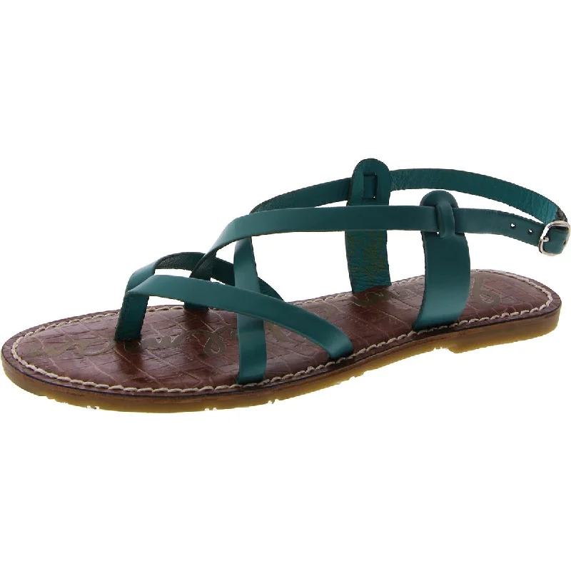 Fashion Forward Sam Edelman Womens Leather Flat Slingback Sandals