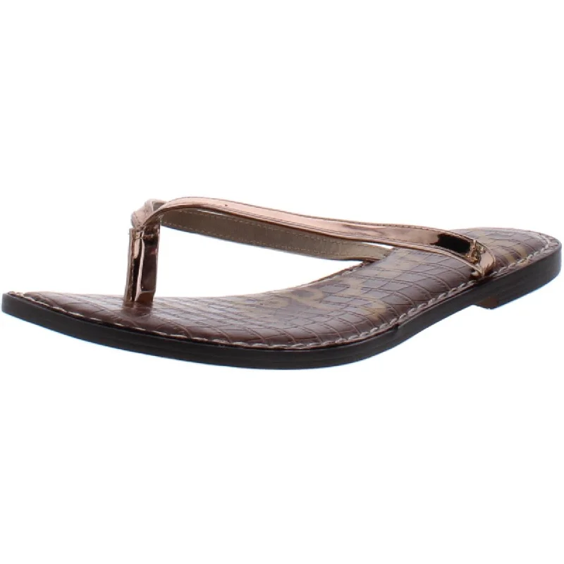 Weekend Exclusive Sam Edelman Womens Patent Leather Thong Flip-Flops