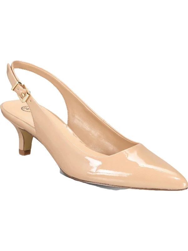 Fashion Forward Femininity Scarlett II Womens Faux Leather Pointed Toe Slingback Heels