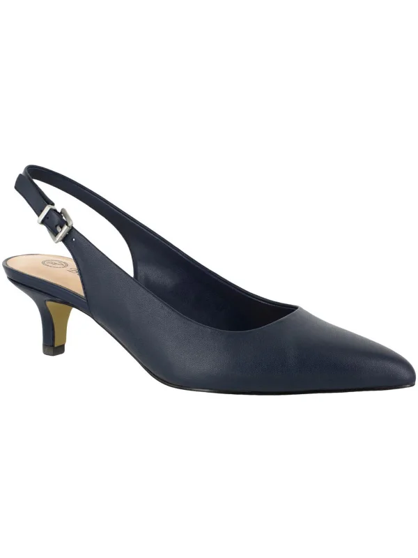 All-Season Shoes Deal Scarlett Womens Leather Kitten Slingback Heels