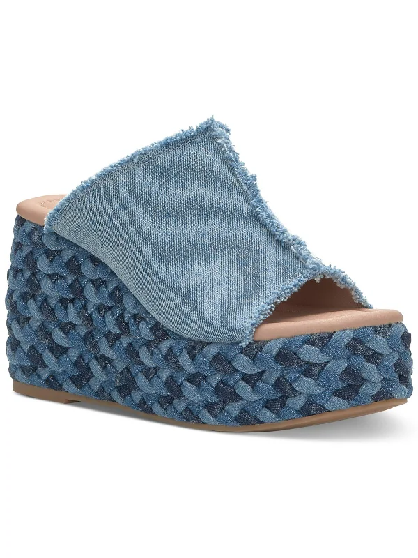 Season Sale SCIPPIO Womens Slip On Open Toe Wedge Heels
