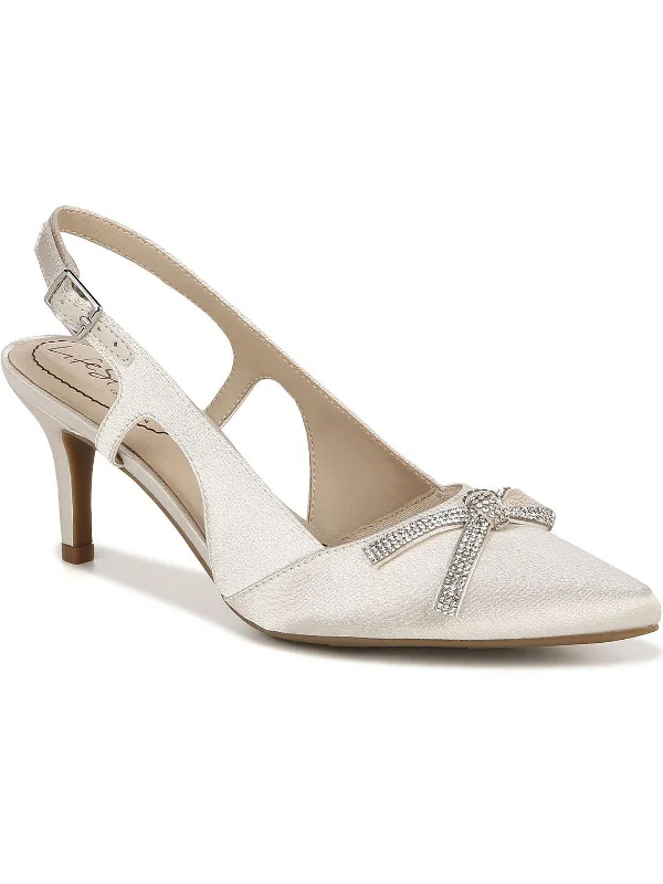 Comfortable Dress Shoes Social Scene Womens Almond Toe Ankle Strap Slingback Heels