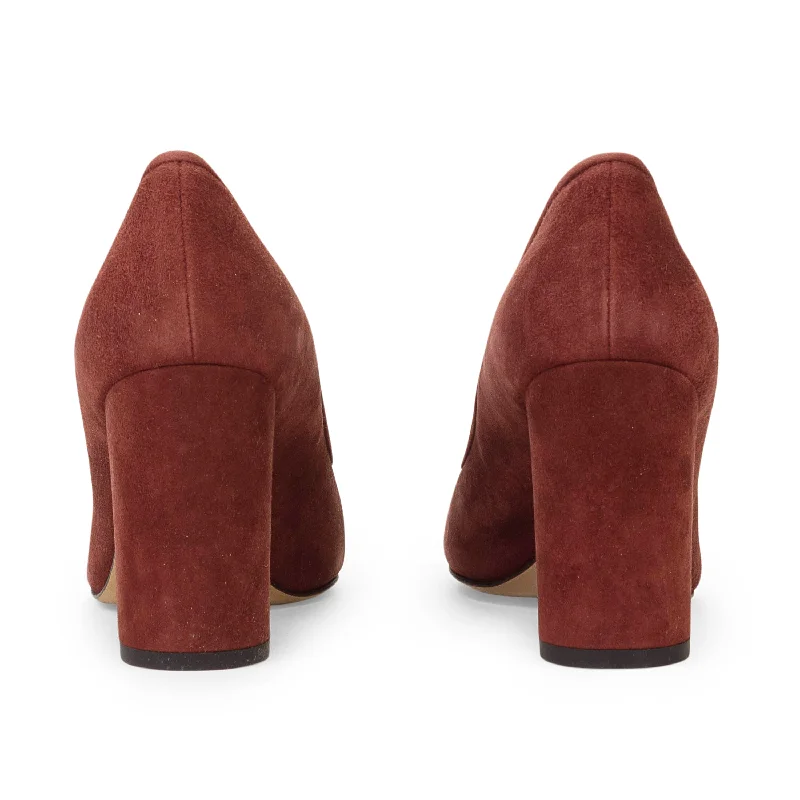 Style Revolution SUEDE MAROON PUMPS