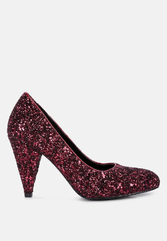 Unbeatable Prices sugar plum glitter conical heel pumps