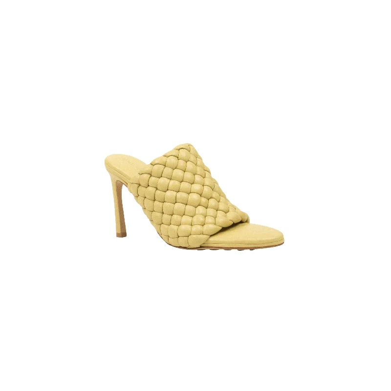 Fashionable Casual Footwear Offers Tapioca Woven Heeled Mules