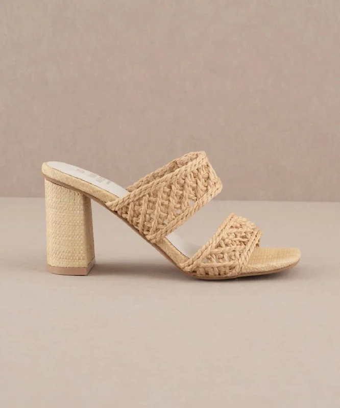 High-End Style Discounts The Barbara Woven Double Band Heel In Natural